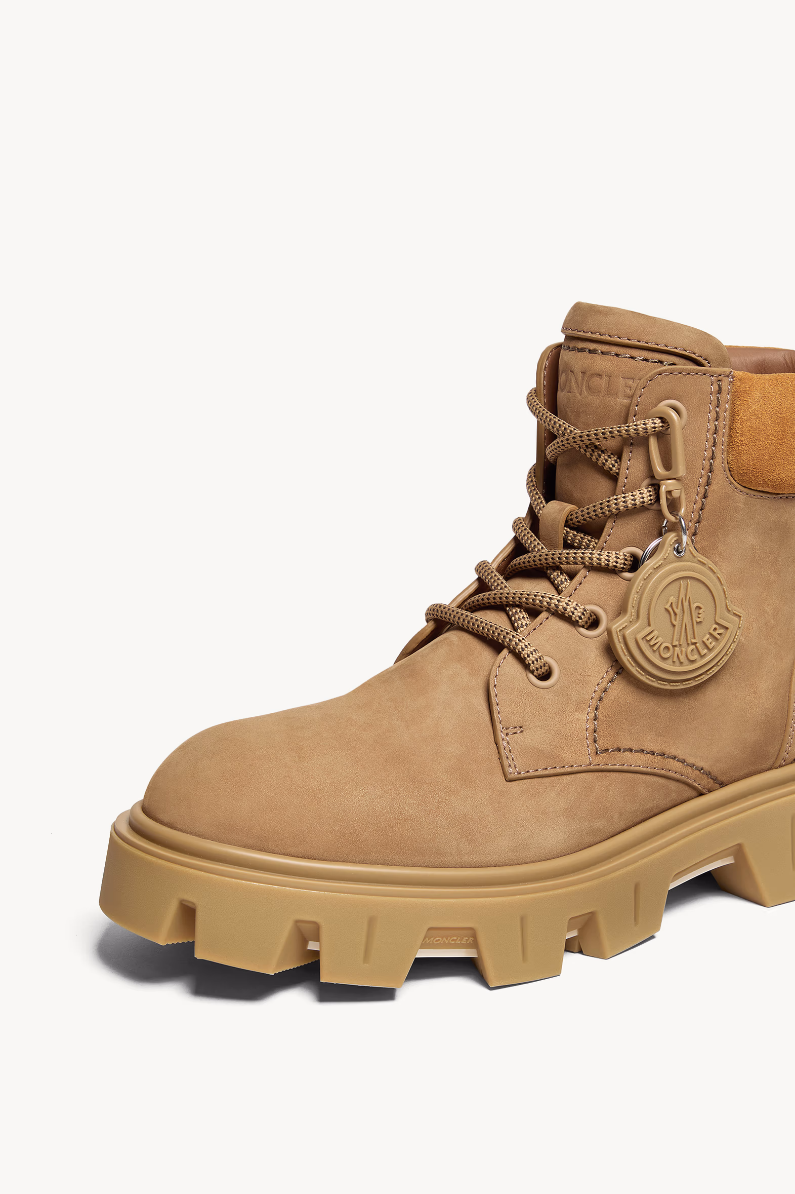 Peak City Nubuck & Suede Lace-Up Boots Men Khaki Moncler 7